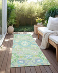 LOOMLAN Rugs Vespera Green Washable Indoor-Outdoor Rug