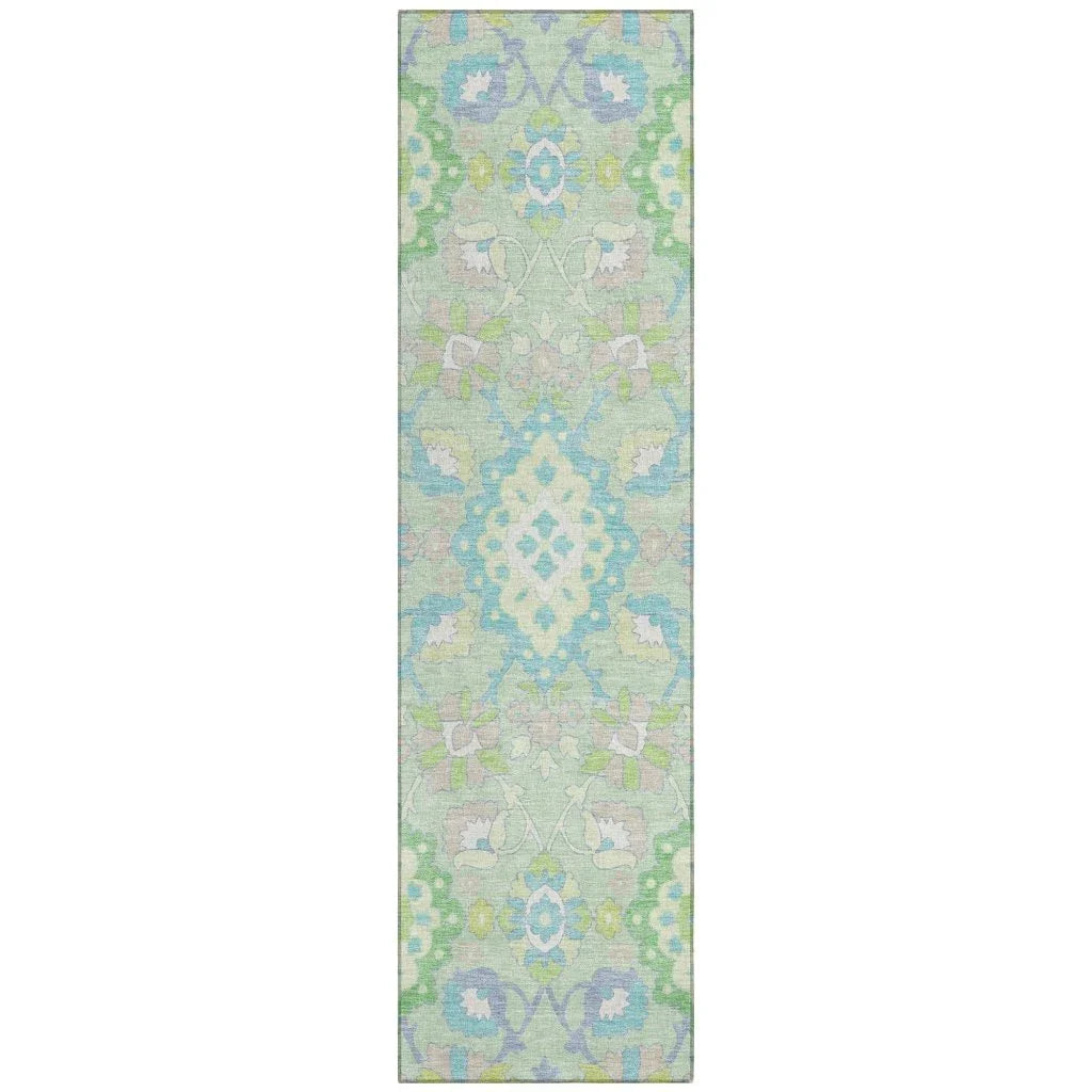LOOMLAN Rugs Vespera Green Washable Indoor-Outdoor Rug