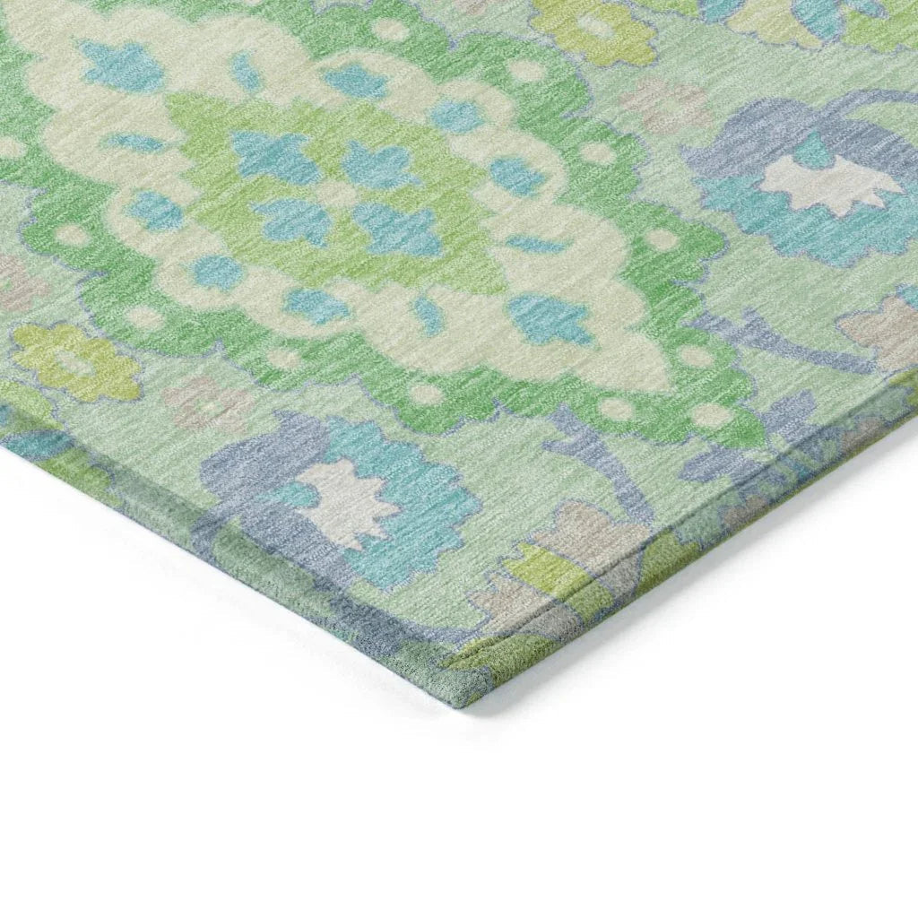 LOOMLAN Rugs Vespera Green Washable Indoor-Outdoor Rug
