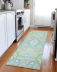 LOOMLAN Rugs Vespera Green Washable Indoor-Outdoor Rug