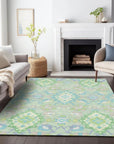 LOOMLAN Rugs Vespera Green Washable Indoor-Outdoor Rug