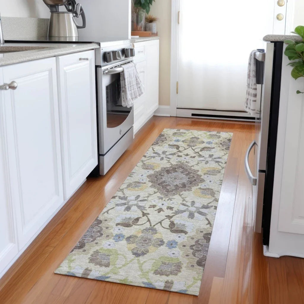 LOOMLAN Rugs Vespera Ivory Washable Indoor-Outdoor Rug