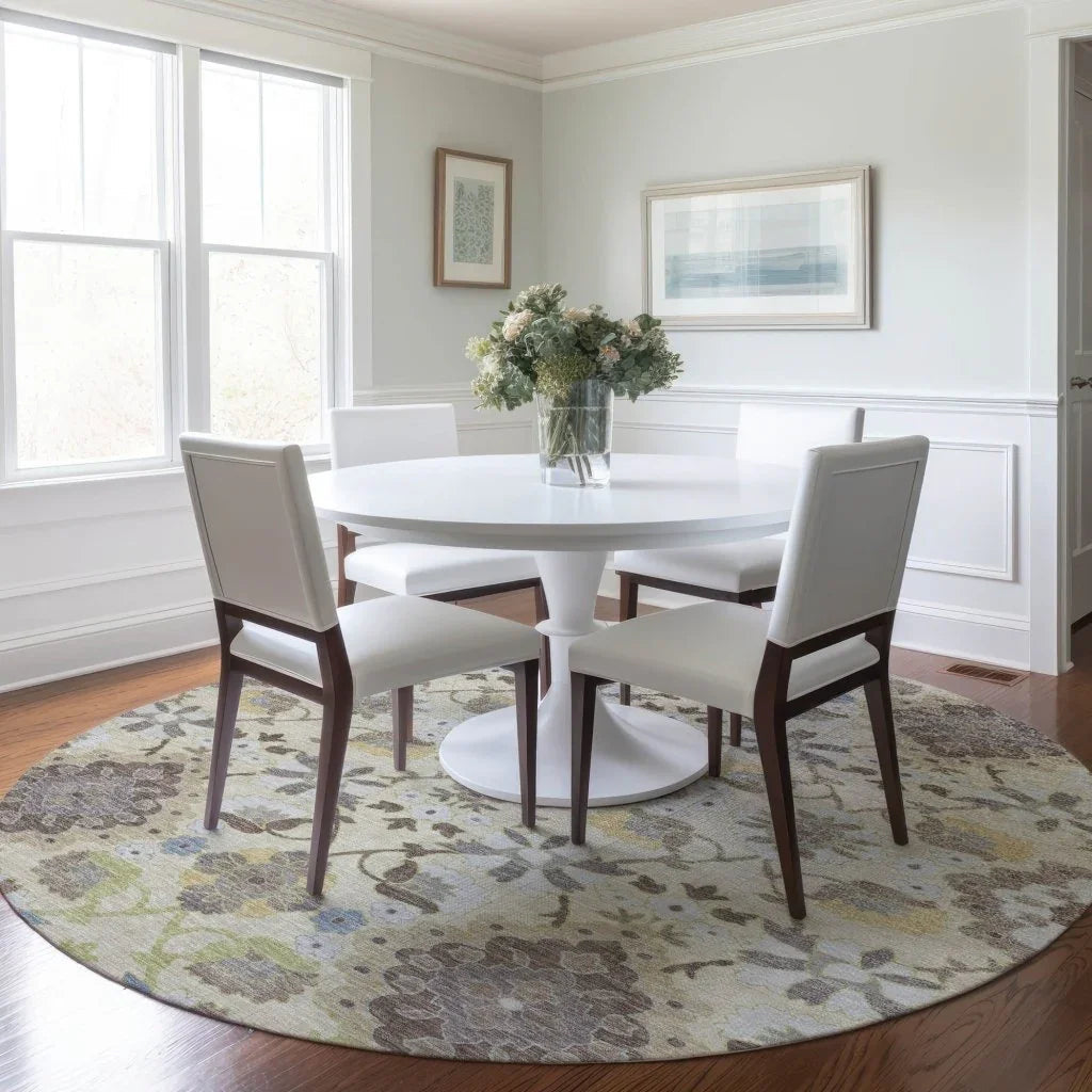LOOMLAN Rugs Vespera Ivory Washable Indoor-Outdoor Rug