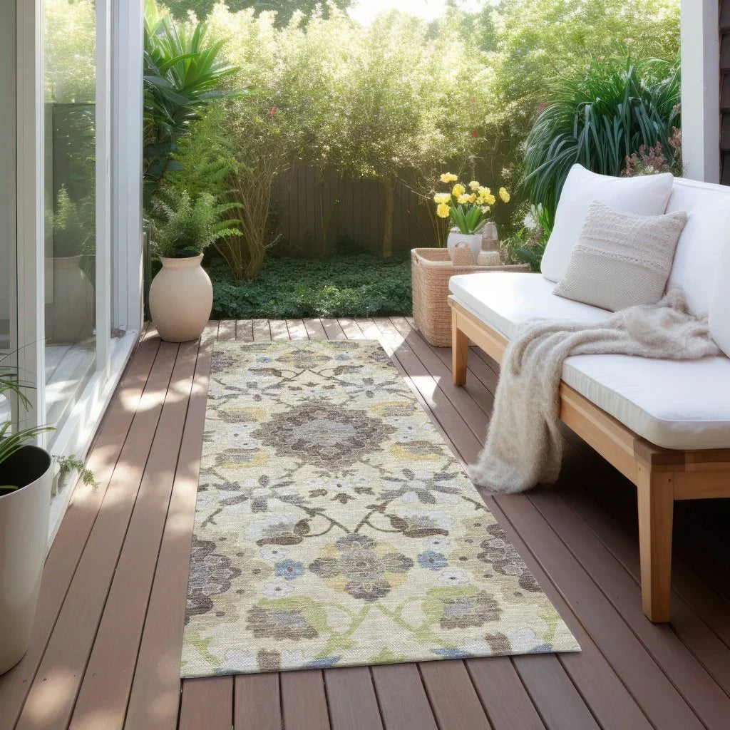 LOOMLAN Rugs Vespera Ivory Washable Indoor-Outdoor Rug