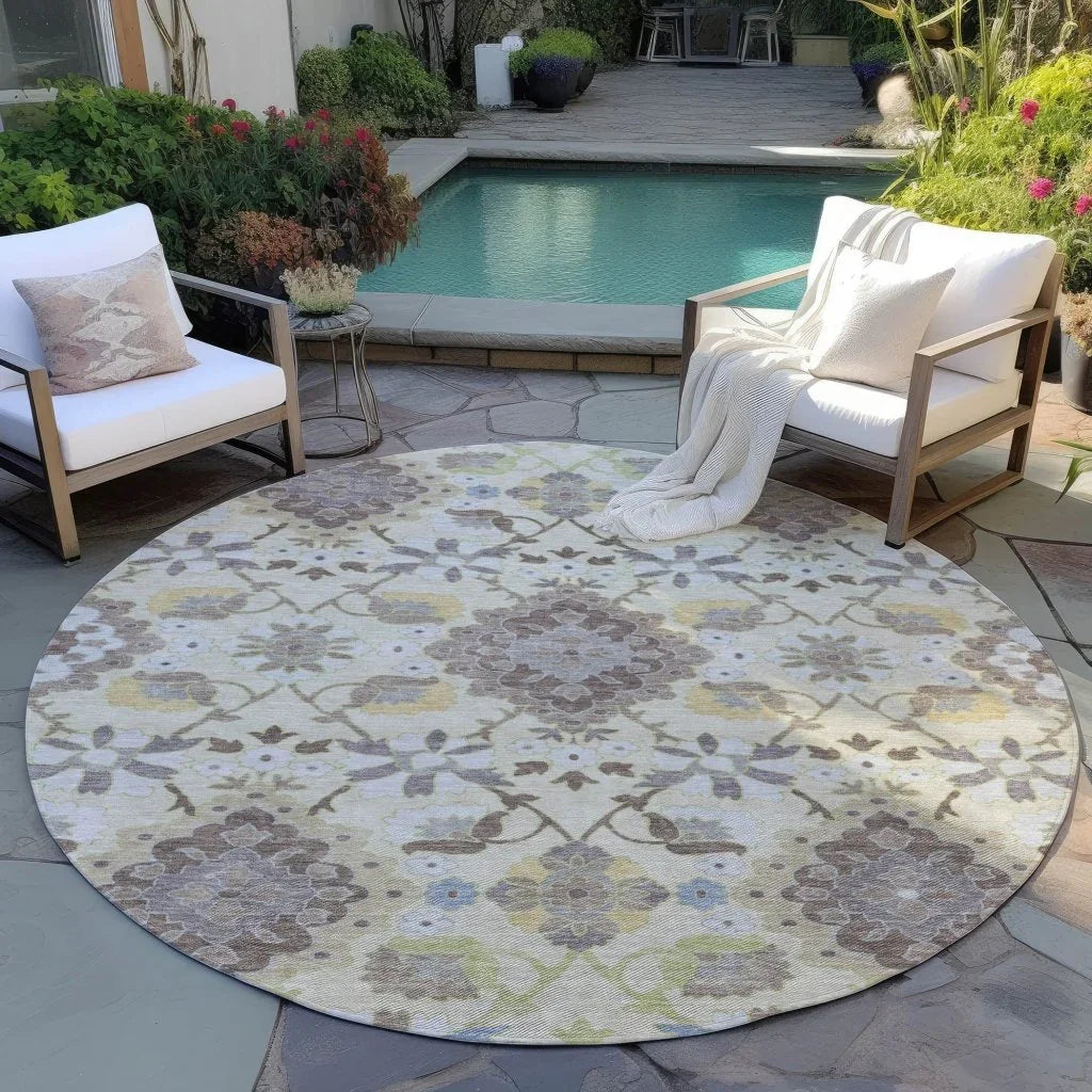 LOOMLAN Rugs Vespera Ivory Washable Indoor-Outdoor Rug