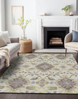 LOOMLAN Rugs Vespera Ivory Washable Indoor-Outdoor Rug