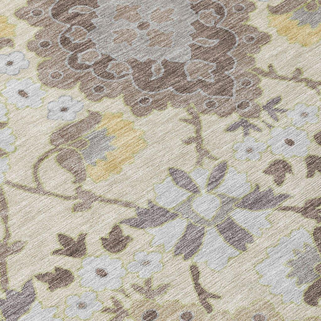 LOOMLAN Rugs Vespera Ivory Washable Indoor-Outdoor Rug