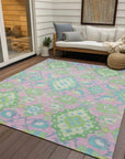 LOOMLAN Rugs Vespera Pink Washable Indoor-Outdoor Rug