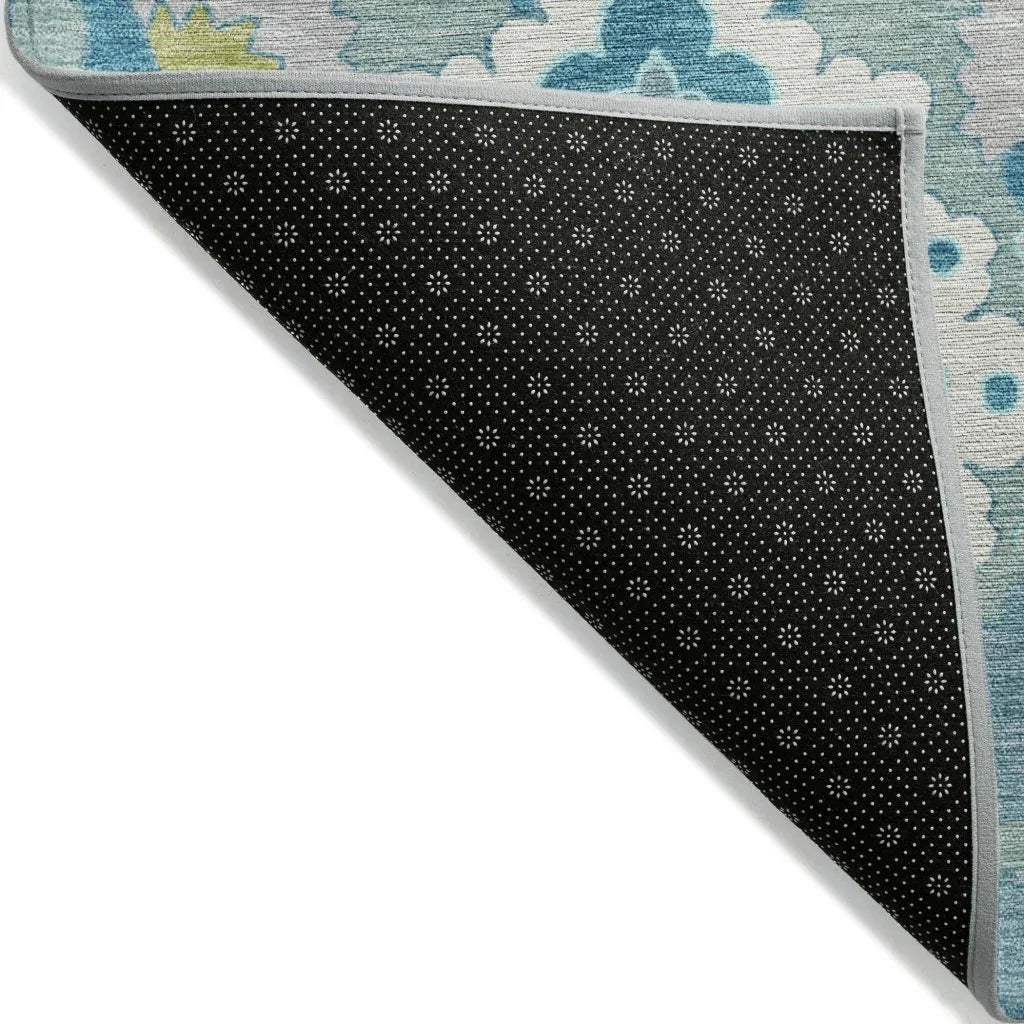 LOOMLAN Rugs Vespera Teal Washable Indoor-Outdoor Rug