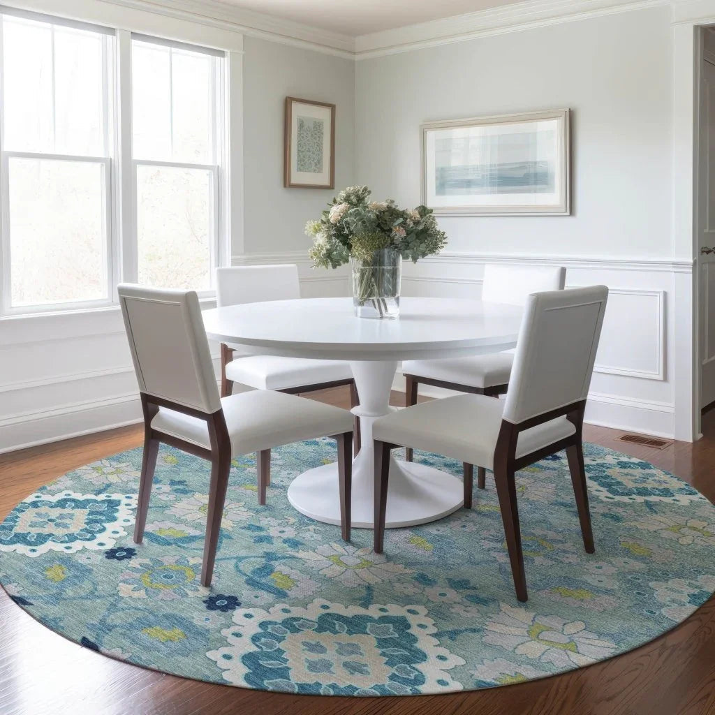 LOOMLAN Rugs Vespera Teal Washable Indoor-Outdoor Rug