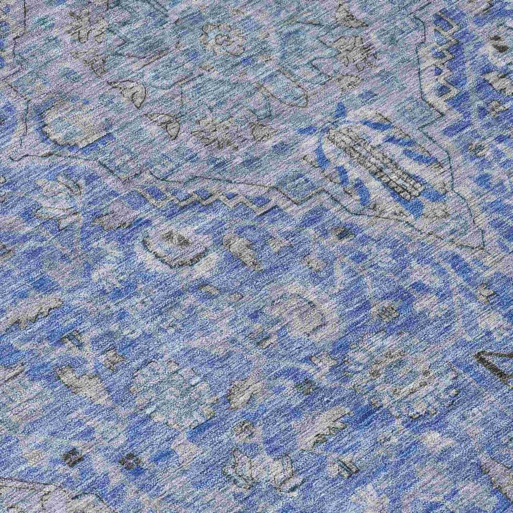 LOOMLAN Rugs Vexira Blue Washable Indoor-Outdoor Rug