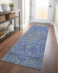 LOOMLAN Rugs Vexira Blue Washable Indoor-Outdoor Rug