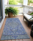 LOOMLAN Rugs Vexira Blue Washable Indoor-Outdoor Rug
