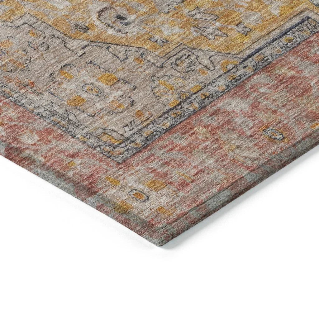LOOMLAN Rugs Vexira Gold Washable Indoor-Outdoor Rug