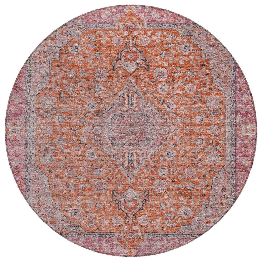 LOOMLAN Rugs Vexira Orange Washable Indoor-Outdoor Rug