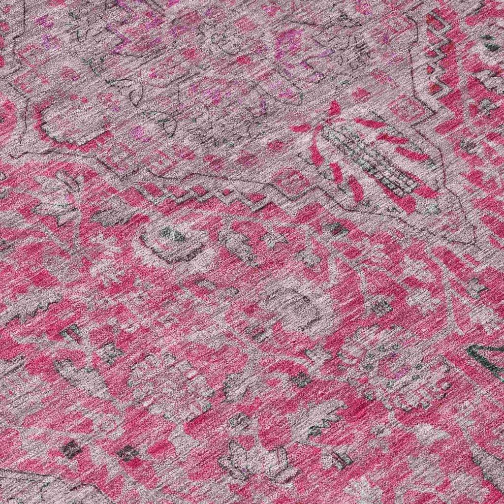 LOOMLAN Rugs Vexira Pink Washable Indoor-Outdoor Rug