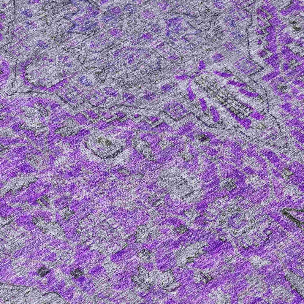 LOOMLAN Rugs Vexira Purple Washable Indoor-Outdoor Rug