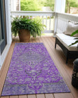 LOOMLAN Rugs Vexira Purple Washable Indoor-Outdoor Rug