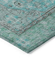 LOOMLAN Rugs Vexira Teal Washable Indoor-Outdoor Rug