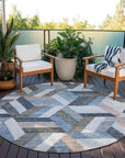 LOOMLAN Rugs Viella Blue Washable Indoor-Outdoor Rug
