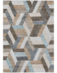 LOOMLAN Rugs Viella Brown Washable Indoor-Outdoor Rug