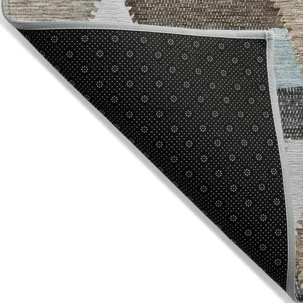 LOOMLAN Rugs Viella Brown Washable Indoor-Outdoor Rug