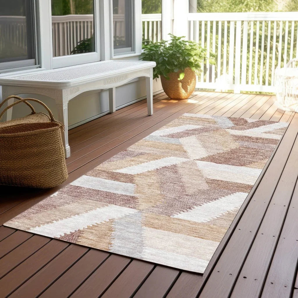 LOOMLAN Rugs Viella Orange Washable Indoor-Outdoor Rug