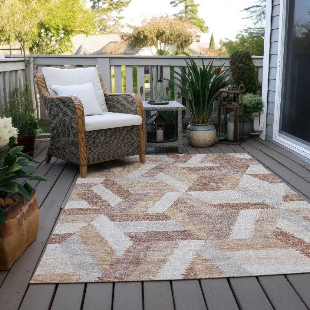 LOOMLAN Rugs Viella Orange Washable Indoor-Outdoor Rug