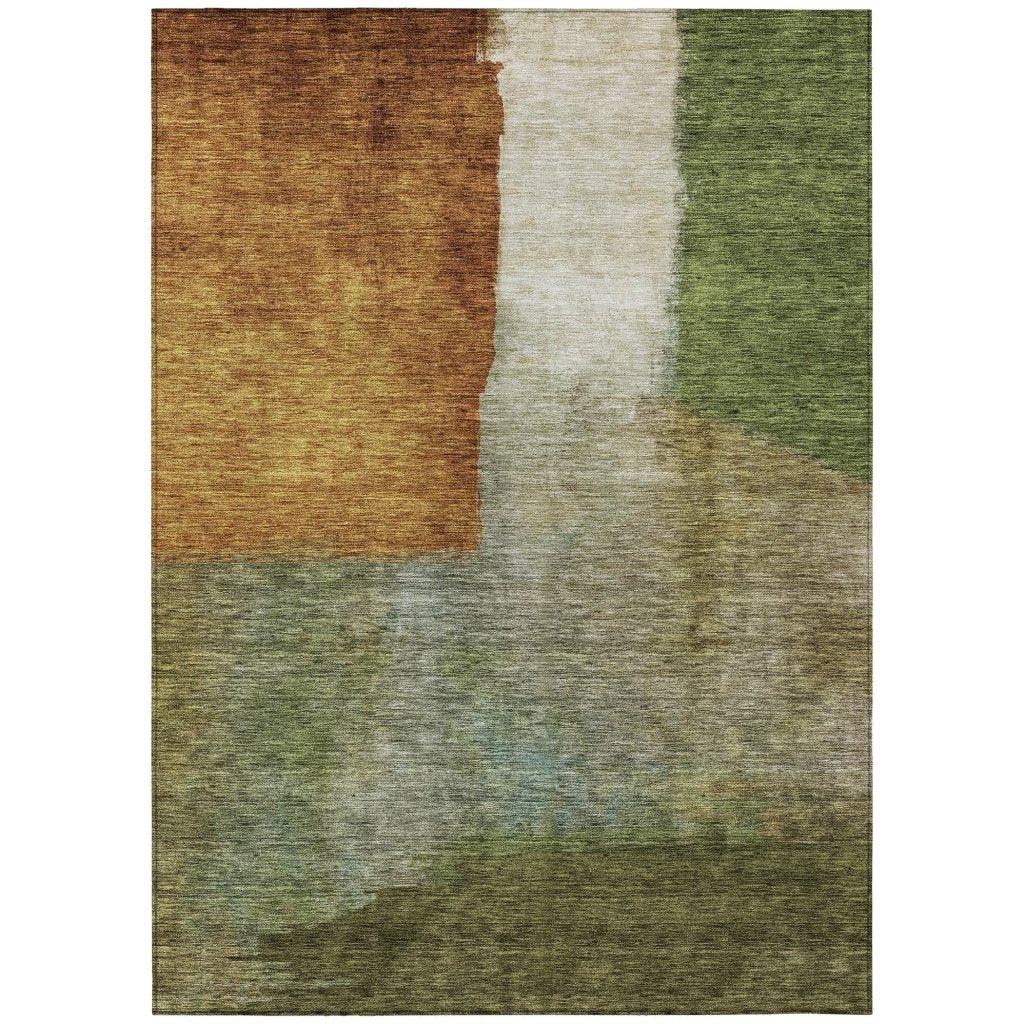 LOOMLAN Rugs Vienna Green Washable Indoor-Outdoor Rug