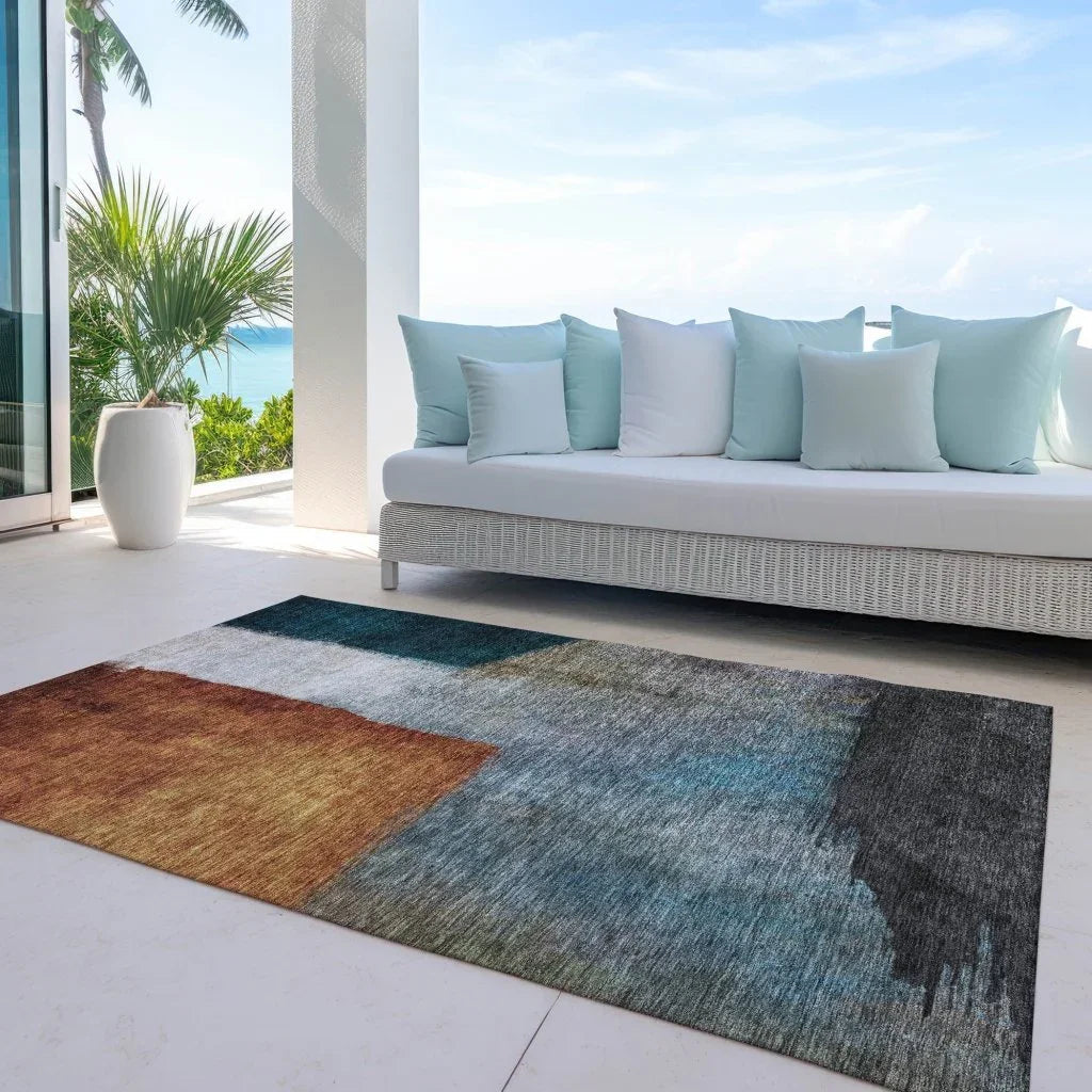 LOOMLAN Rugs Vienna Orange Washable Indoor-Outdoor Rug