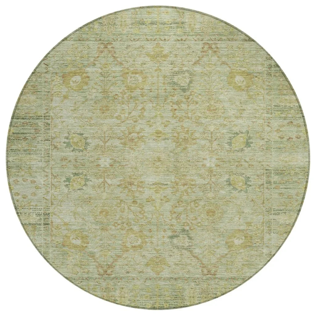 LOOMLAN Rugs Vilnius Green Washable Indoor-Outdoor Rug