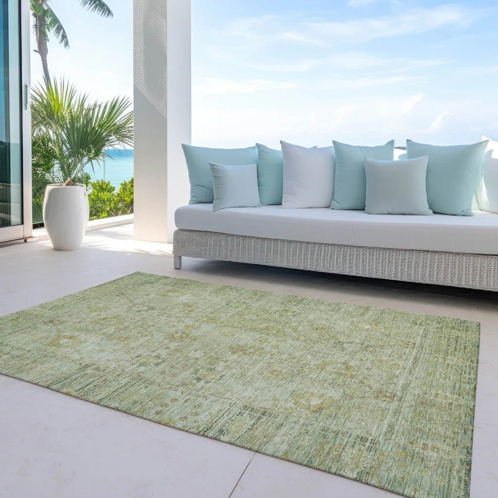 LOOMLAN Rugs Vilnius Green Washable Indoor-Outdoor Rug