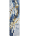 LOOMLAN Rugs Vionetta Blue Washable Indoor-Outdoor Rug