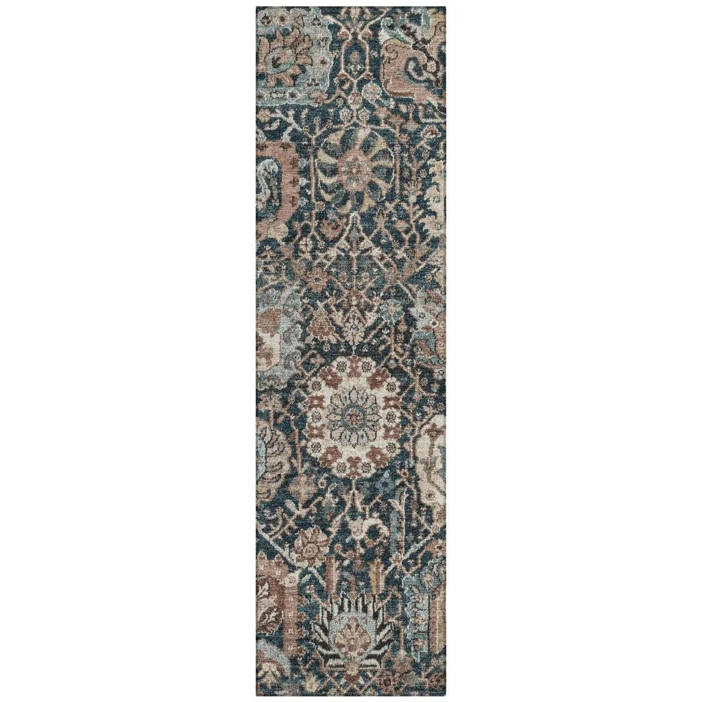 LOOMLAN Rugs Vionith Brown Washable Indoor-Outdoor Rug