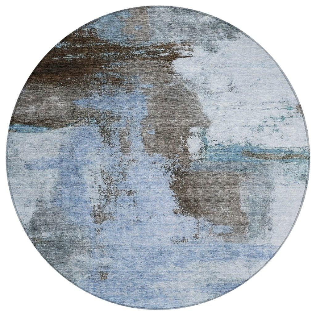 LOOMLAN Rugs Vionna Blue Washable Indoor-Outdoor Rug