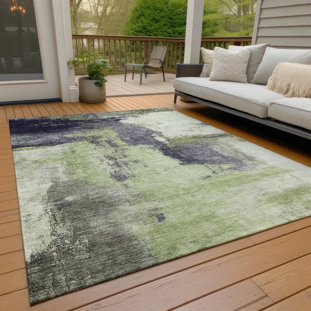 LOOMLAN Rugs Vionna Fern Washable Indoor-Outdoor Rug