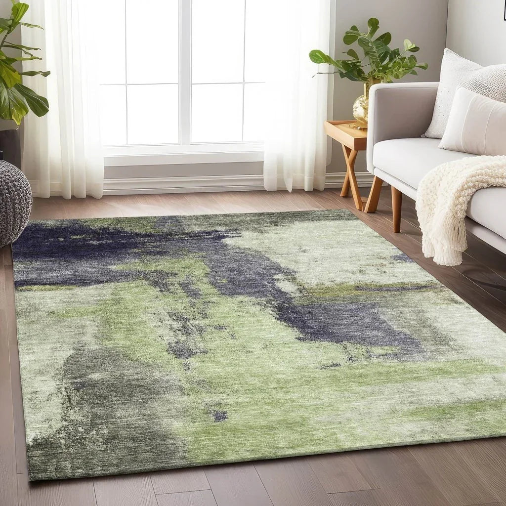 LOOMLAN Rugs Vionna Fern Washable Indoor-Outdoor Rug