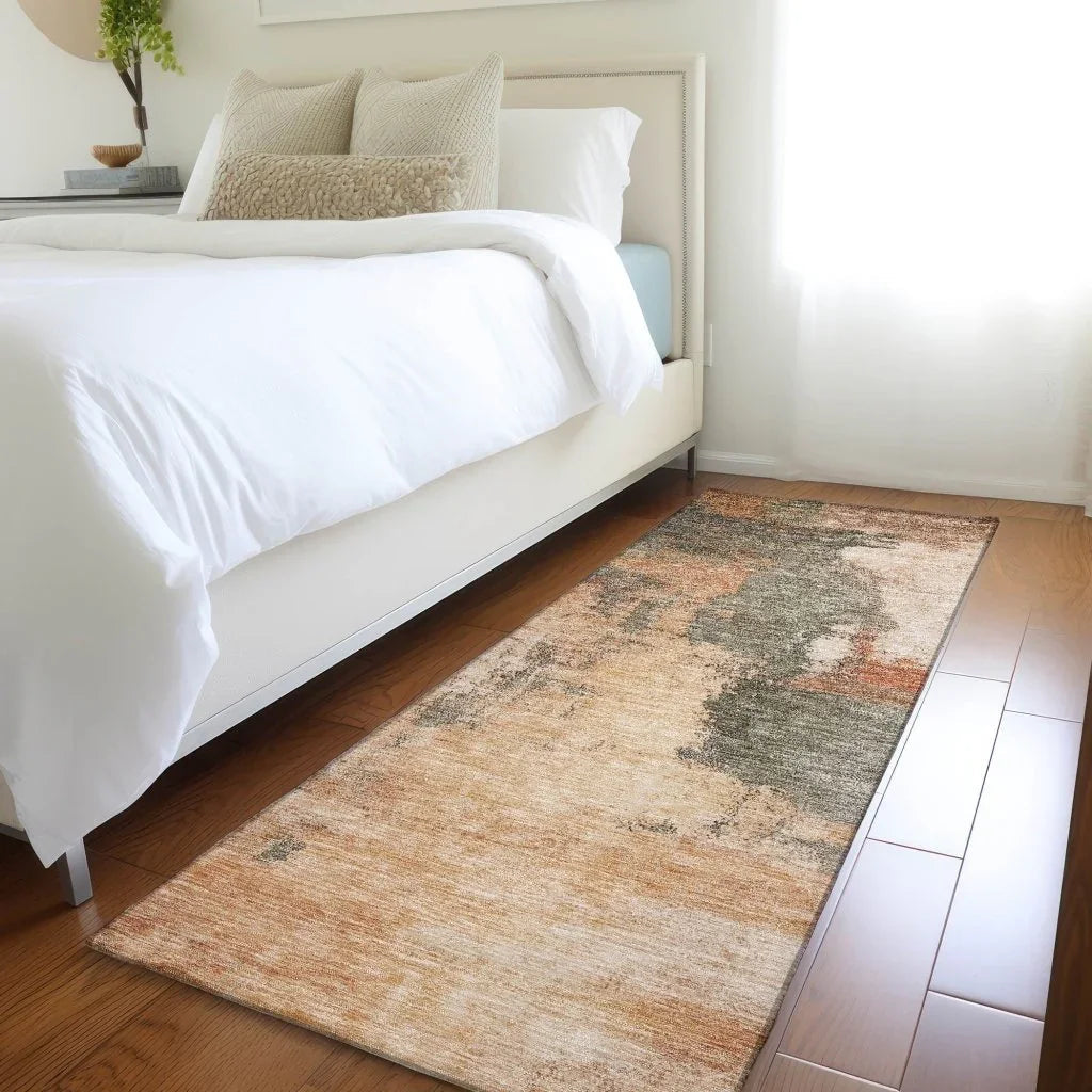 LOOMLAN Rugs Vionna Orange Washable Indoor-Outdoor Rug