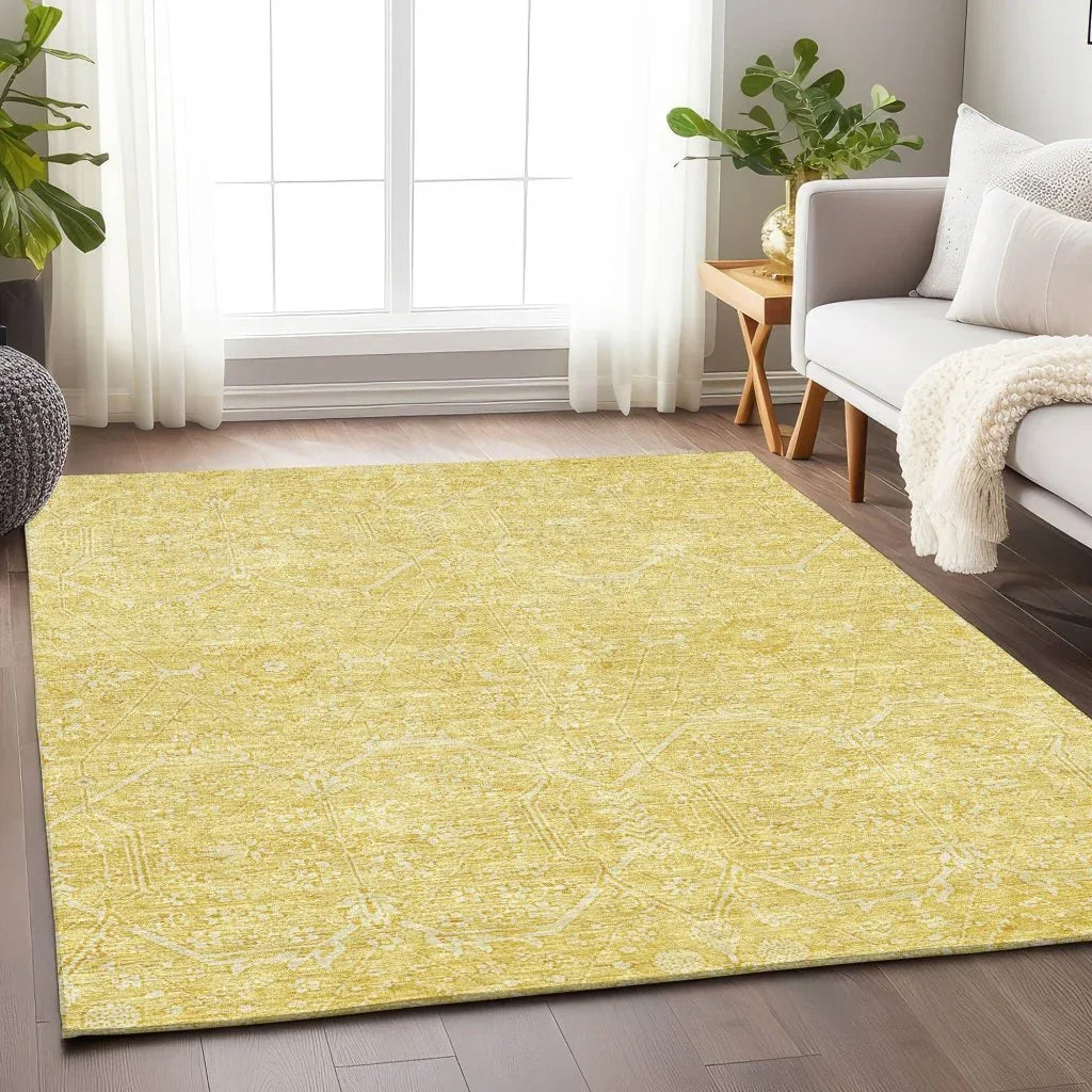 LOOMLAN Rugs Virellia Gold Washable Indoor-Outdoor Rug