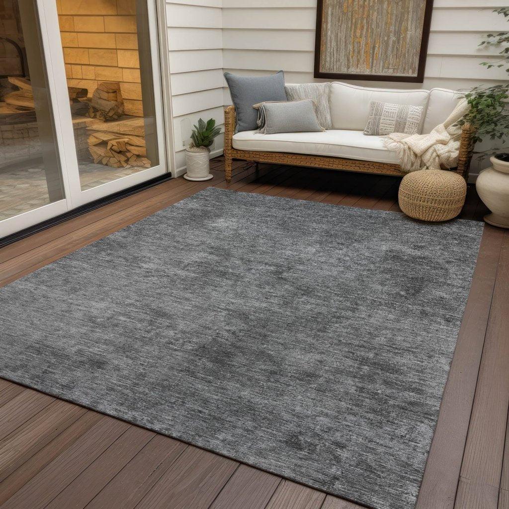 LOOMLAN Rugs Virellis Gray Washable Indoor-Outdoor Rug