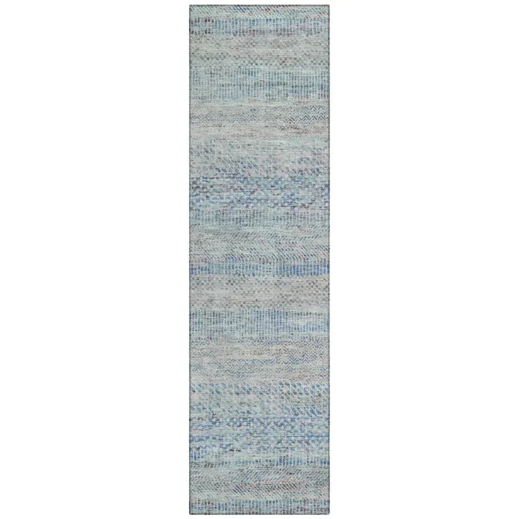 LOOMLAN Rugs Viviennea Blue Washable Indoor-Outdoor Rug