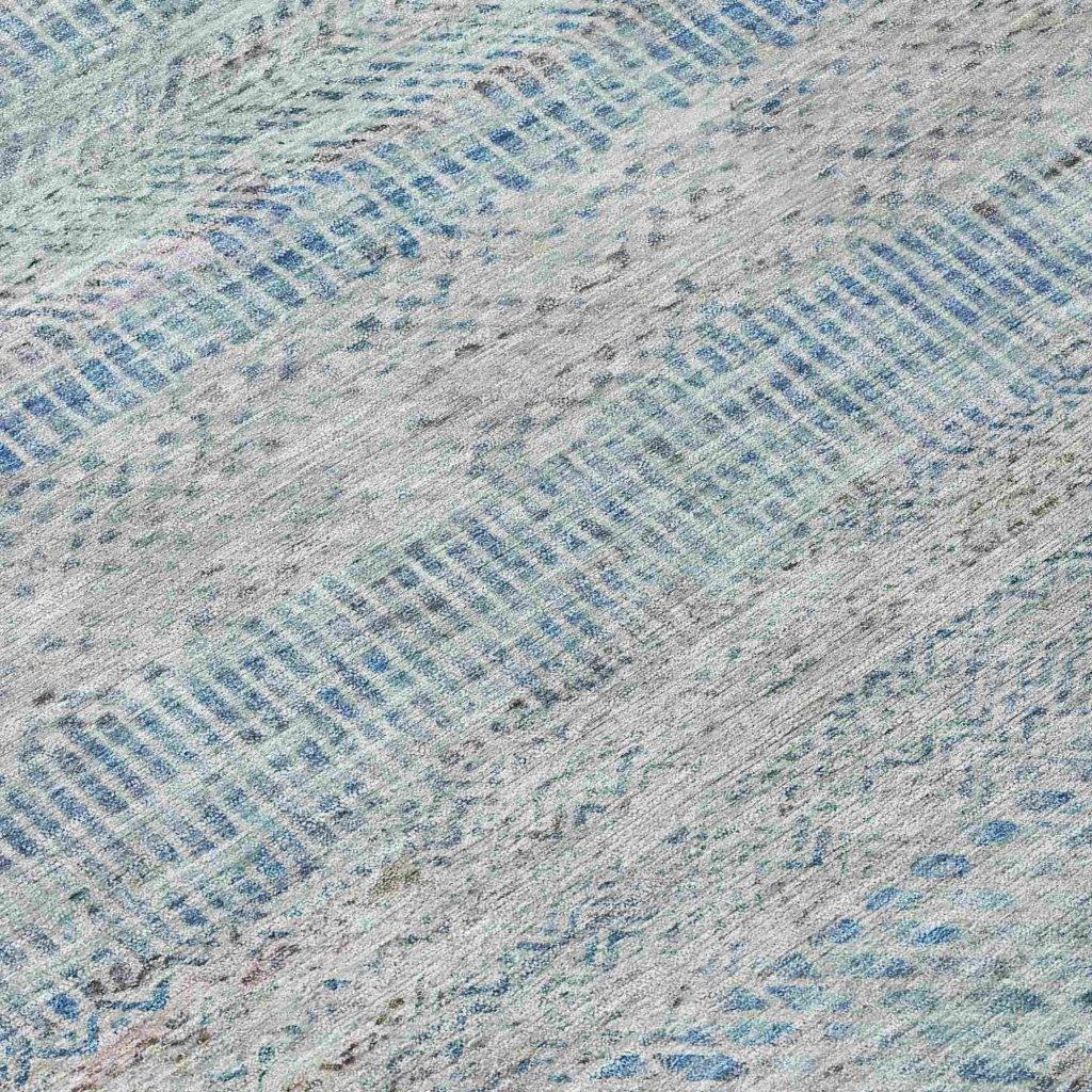 LOOMLAN Rugs Viviennea Blue Washable Indoor-Outdoor Rug