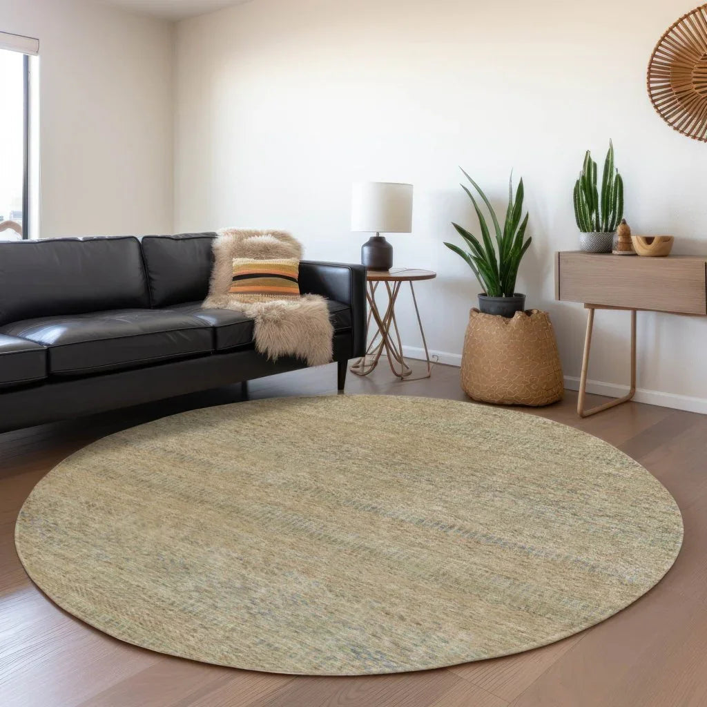 LOOMLAN Rugs Viviennea Brown Washable Indoor-Outdoor Rug