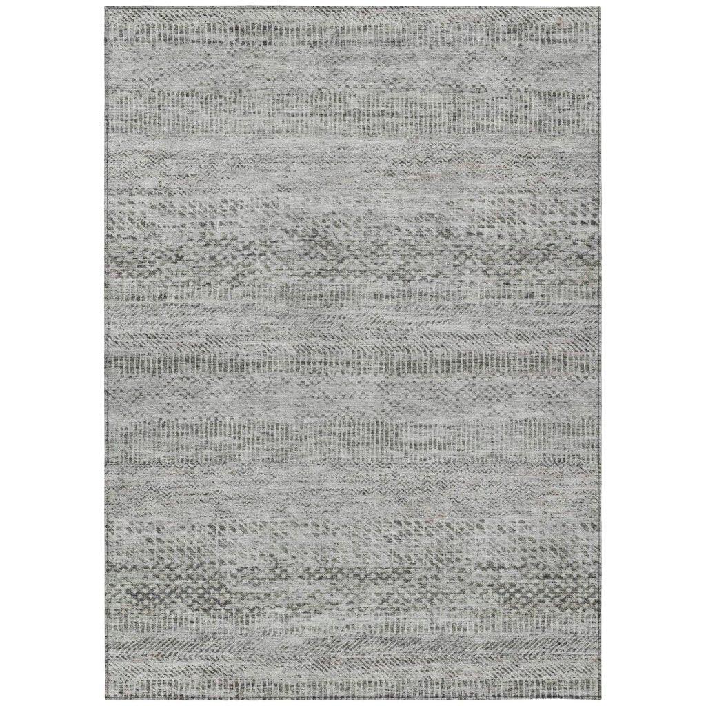 LOOMLAN Rugs Viviennea Gray Washable Indoor-Outdoor Rug