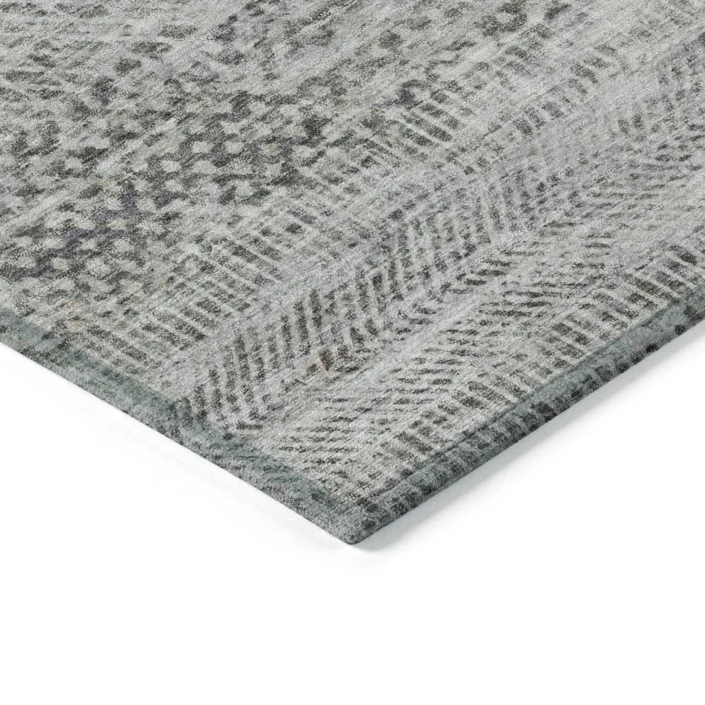 LOOMLAN Rugs Viviennea Gray Washable Indoor-Outdoor Rug