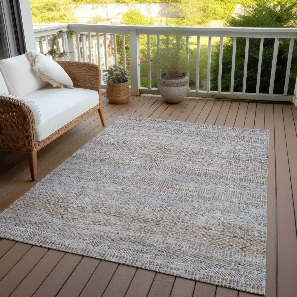 LOOMLAN Rugs Viviennea Ivory Washable Indoor-Outdoor Rug