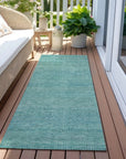 LOOMLAN Rugs Viviennea Teal Washable Indoor-Outdoor Rug