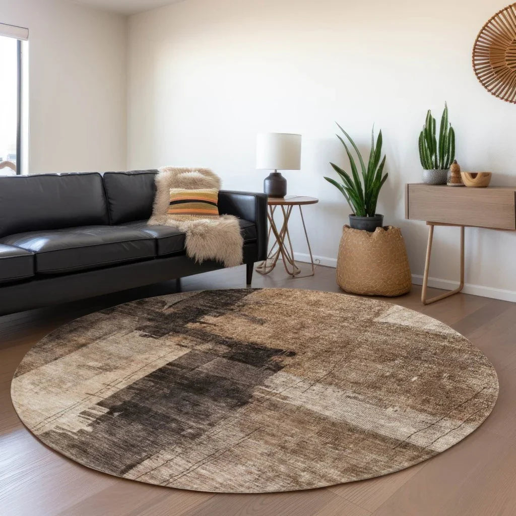 LOOMLAN Rugs Weavira Brown Washable Indoor-Outdoor Rug
