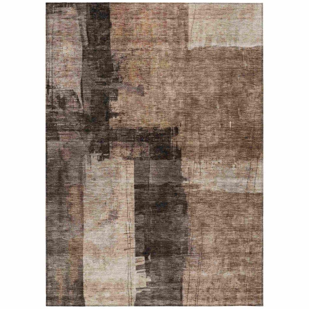 LOOMLAN Rugs Weavira Brown Washable Indoor-Outdoor Rug