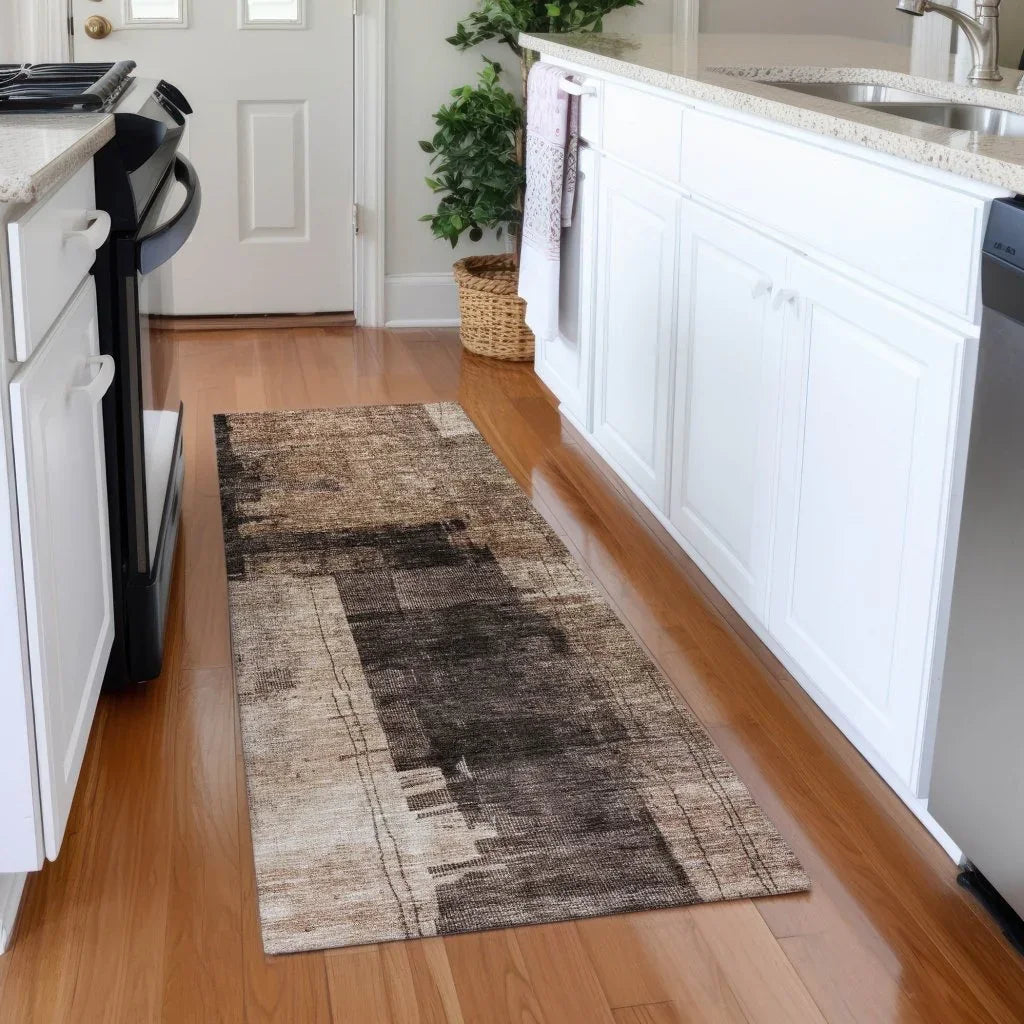 LOOMLAN Rugs Weavira Brown Washable Indoor-Outdoor Rug